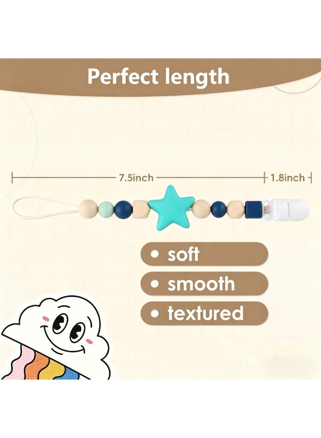 WAISFIT 2 Pack Silicone Pacifier Clips, One Piece Design Pacifier Holder for Teething Teethers - Image 3