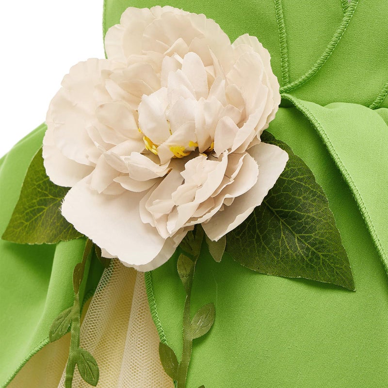 TYHTYM Princess Tiana Costume Girls Princess and the Frog Cosplay Dress Up Fancy Gown Toddler Holiday Birthday Party (Green, 5-6Y) - Image 5