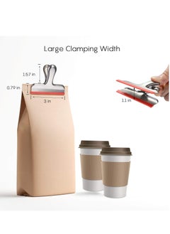 SYOSI 8 Pack Stainless Steel Chip Bag Clips Covered with Silicone, 3 Inch Heavy Duty Sealing Clips, Assorted Colors Air Tight Food Clips for Bread, Coffee, Snack Bags, Great for Kitchen Office Home  - Image 4