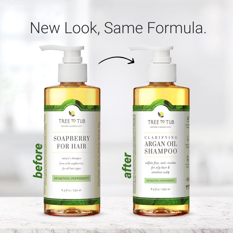 Tree to Tub Peppermint Shampoo for Oily Hair & Sensitive Scalp - Gentle Clarifying Shampoo for Build Up, Sulfate Free Anti Residue Hair Shampoo for Women & Men w/Organic Argan Oil, Natural Aloe Vera - Image 4