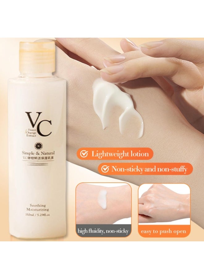 Vc Toner Korean 500 ml, Vc Toner Vitamin C with 150 ml Serum, Deep Moisturing and Soothing, for Face Skincare, Vc Toner Intensive Whitening, Ingredients Deeply Hydrate and Enhance Skin Elasticity
