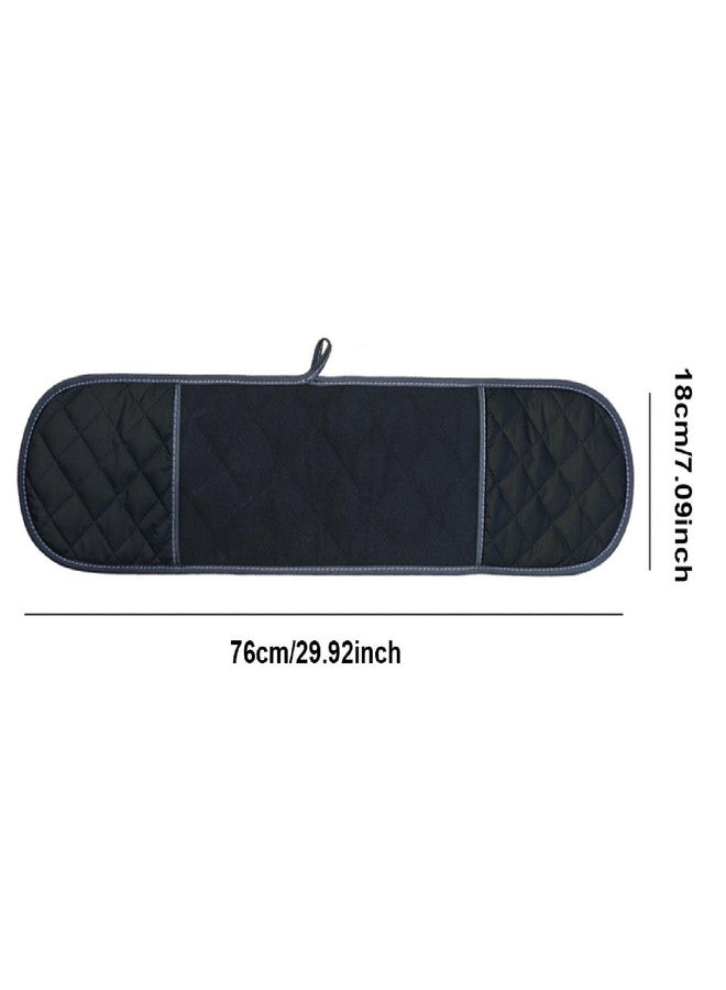 SEIWEI Double Oven Gloves - Thick Cotton Mitts with Double Insulation for Kitchen Protection - Black - Image 2