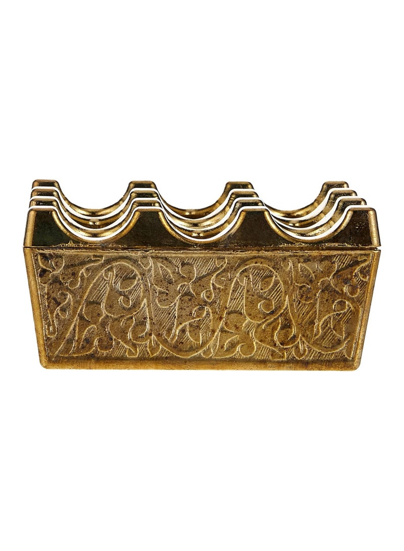 منفضة سجائر Tureks (عامة) – ديكور مكتبي عصري بأسلوب "المينيماليزم" مع غطاء – منفضة معدنية بتسعة ثقوب ومقاومة للرياح، مثالية للمكتب، وغرفة المعيشة، وغرفة النوم، والبار، والمقهى | لون: ذهبي ليموني - Image 3