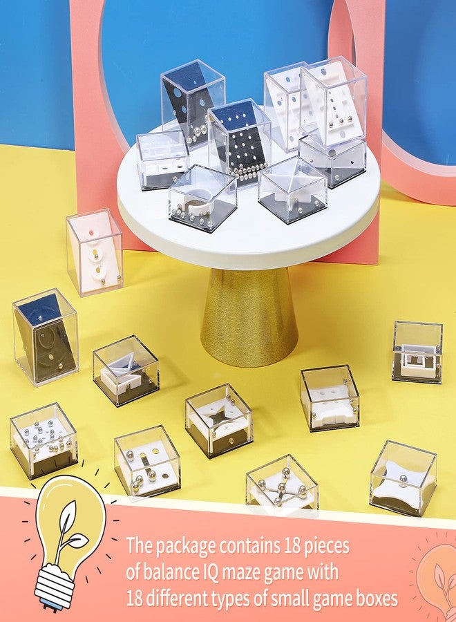 Hanaive 18 Pcs Mini Puzzle Box Balance IQ Maze Game Box Casual Intelligence Ball Maze Challenge Cube Brain Teaser Stocking Stuffers for Teens - Image 4