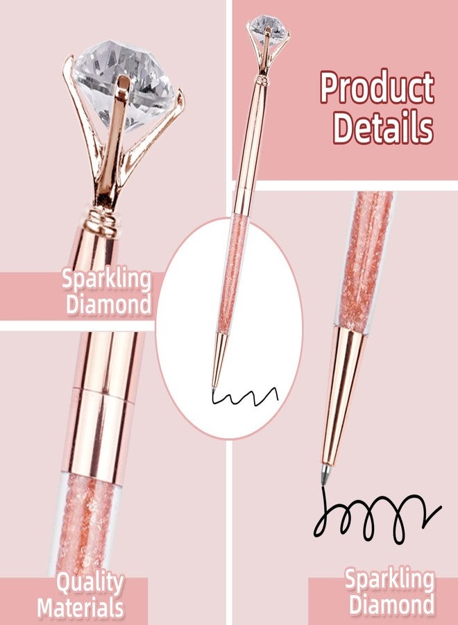 يومي أقلام YOUMI Big Diamond، قلم حبر جاف أسود مرصع بأحجار الراين الكريستالية اللامعة، أقلام معدنية مرصعة بالألماس، لوازم كتابة مدرسية ومكتبية، هدايا لتزيين حفلات الزفاف وأعياد الميلاد (فضي) - Image 3