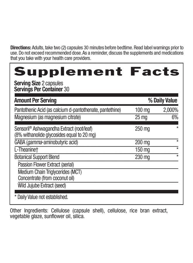 Country Life - Triple-Action Stress Shield Nighttime - 60 Vegetarian Capsules - Image 2