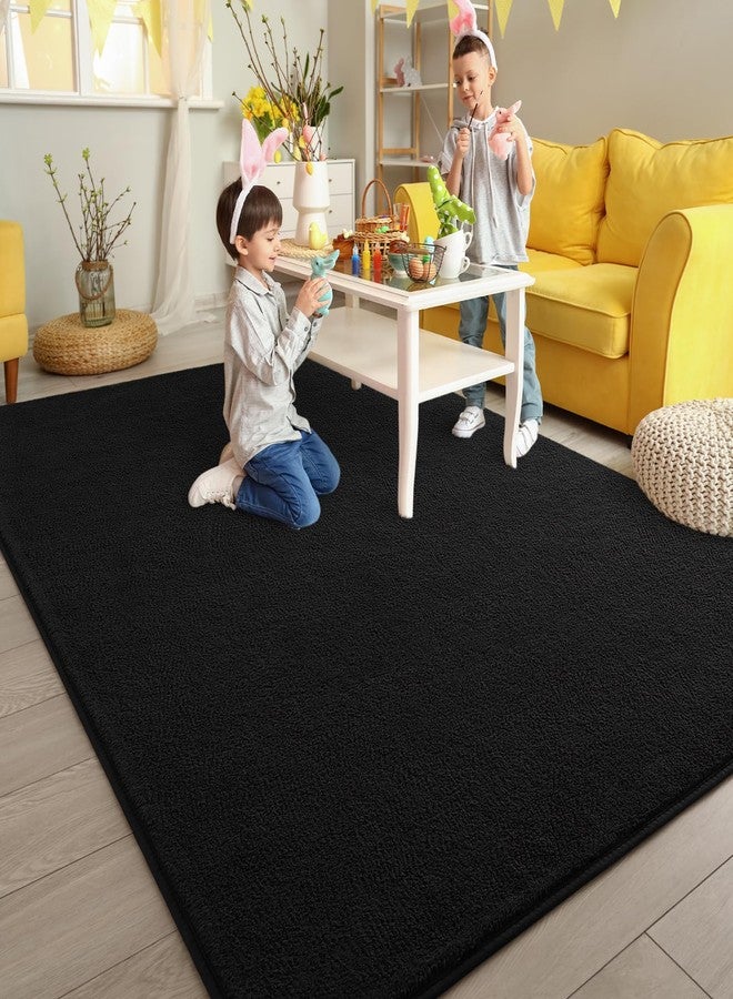 Pettop Area Rugs for Bedroom Living Room, 4x6 Black Thickened Memory-Foam Indoor Carpets, Modern Aesthetic Minimalist Super Soft Comfy Carpet for Boys Girls Adults Room Dorm Home Decor - Image 5