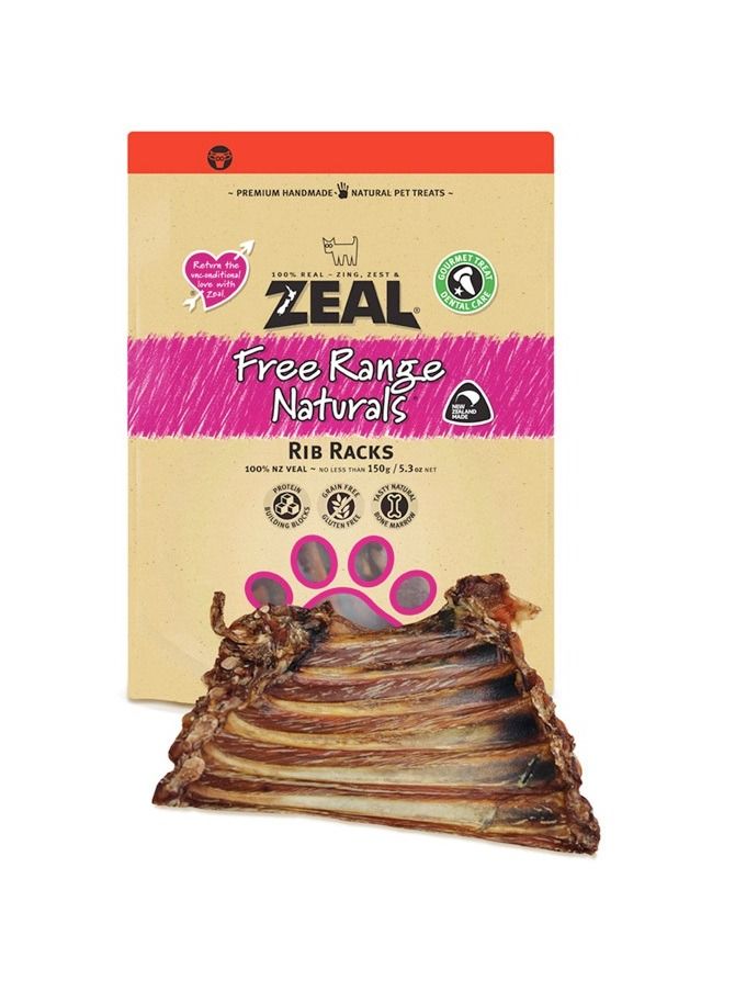 zeal Free Range Natural Rib Racks Dog Treats 150g