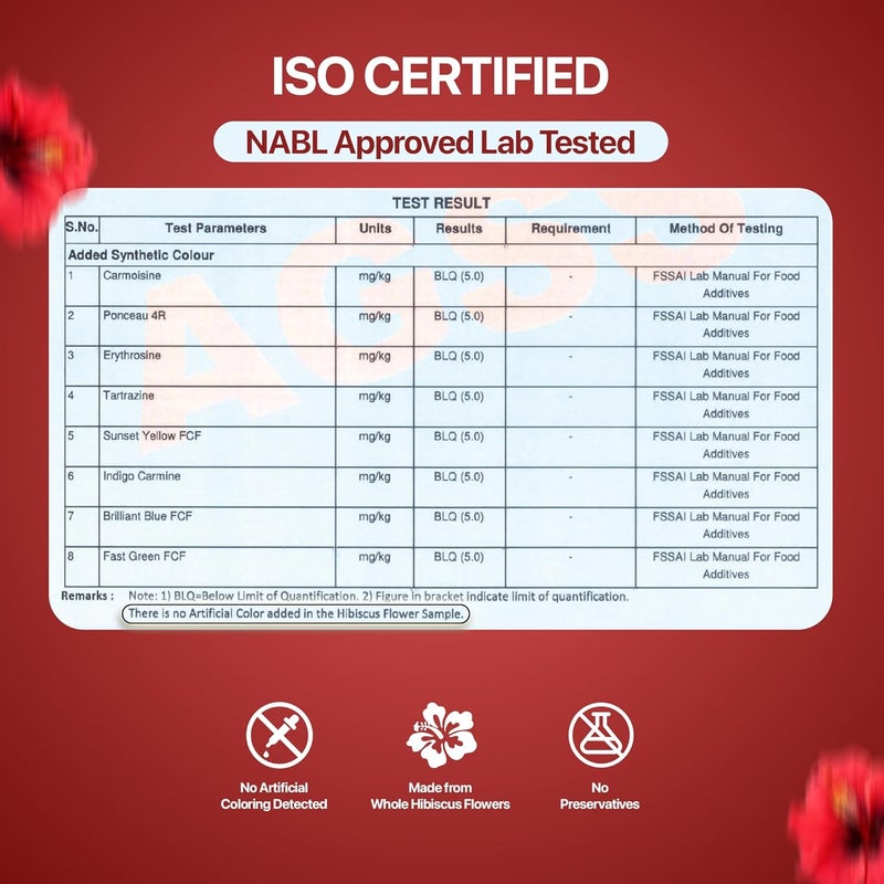 BLUE TEA Hibiscus Flower Tea - Caffeine Free Herbal Tea with Skin Glow Enhancing Properties - 50g Loose Leaves - Image 2