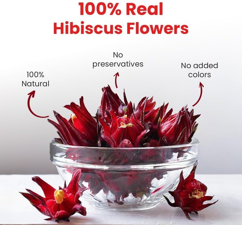 BLUE TEA Hibiscus Flower Tea - Caffeine Free Herbal Tea with Skin Glow Enhancing Properties - 50g Loose Leaves - Image 4