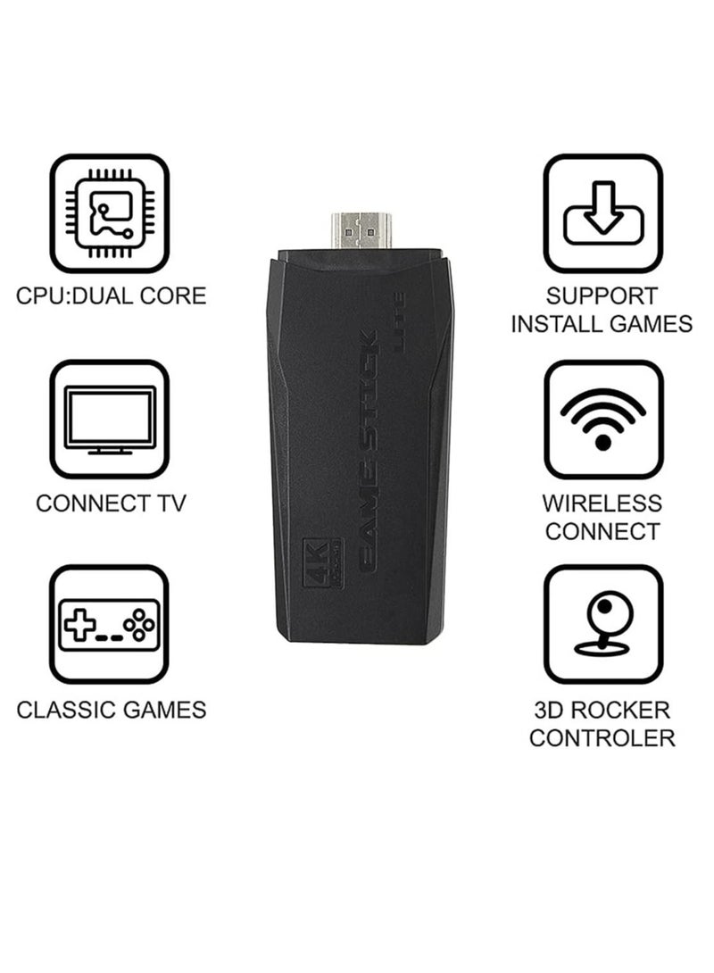 Integrated retro 4K game console with dual 2.4G wireless controllers, plug-and-play video game stick, built-in 3,500 games, 9 classic emulators, high-definition HDMI output for TV  - Image 4