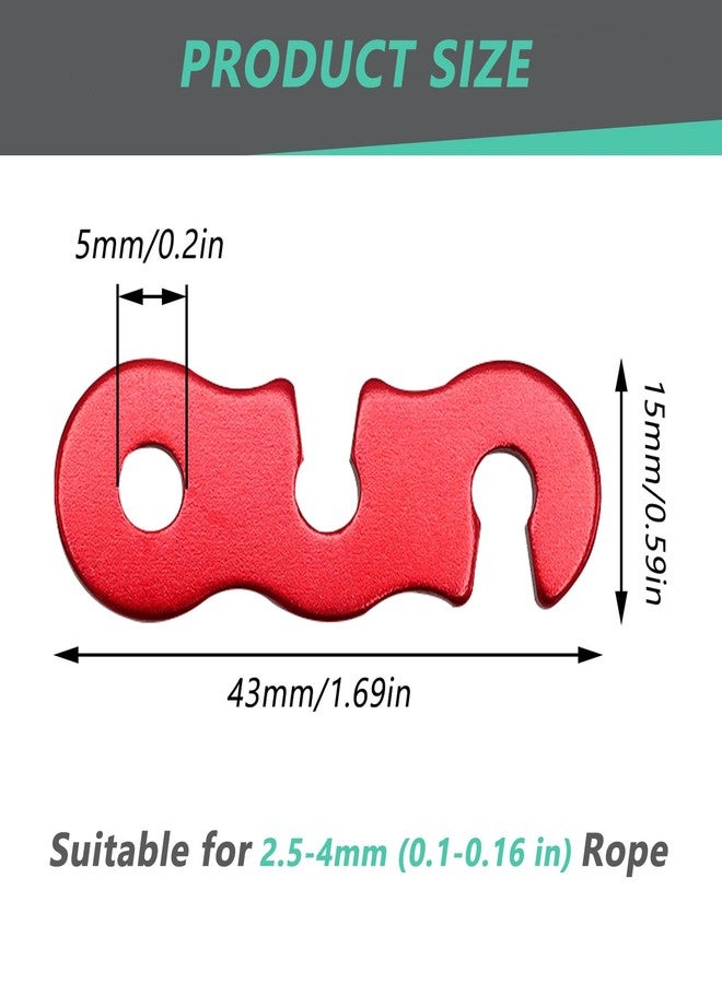 LUYADIN 30Pcs Guyline Tensioner Aluminum Alloy Guy Line Cord Adjusters Tent Rope Tensioners Paracord Tensioner for Outdoor Tent Camping Hiking Accessories (Red) - Image 3