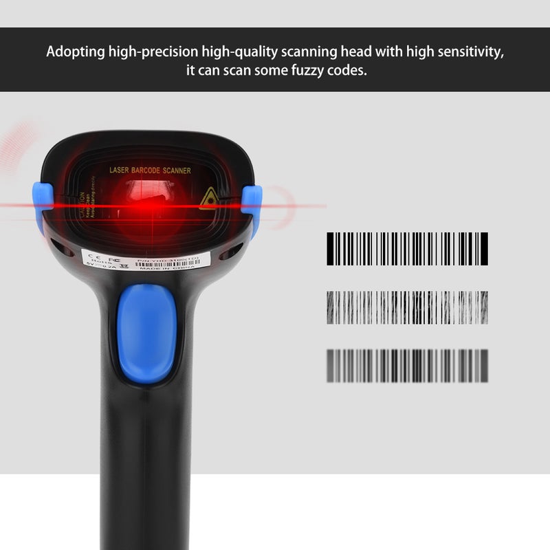 Hand Held Wireless 2.4GHz Laser Barcode Bar Code Scanner Reader for iOS Android Windows Blue - Image 5