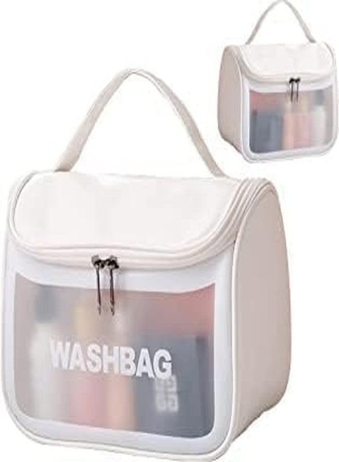TARUJISHA Small Cosmetic Makeup Bag Wash Bag Toiletry Organizer for Travel (Blue-Pink)(Pack of 2) - Image 3
