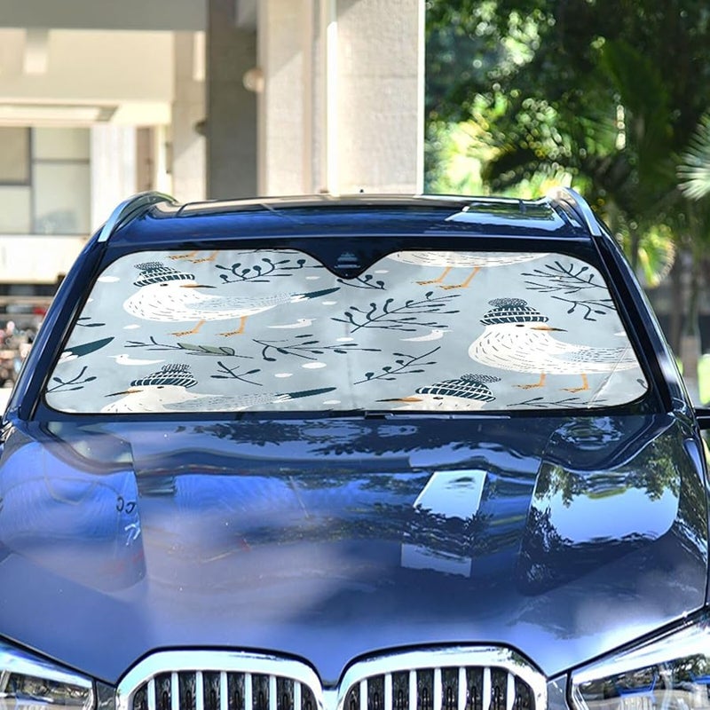 Dove Car Windshield Sunshade Foldable UV Sun Visor Protector 55 x 27 6 Inch - Image 4