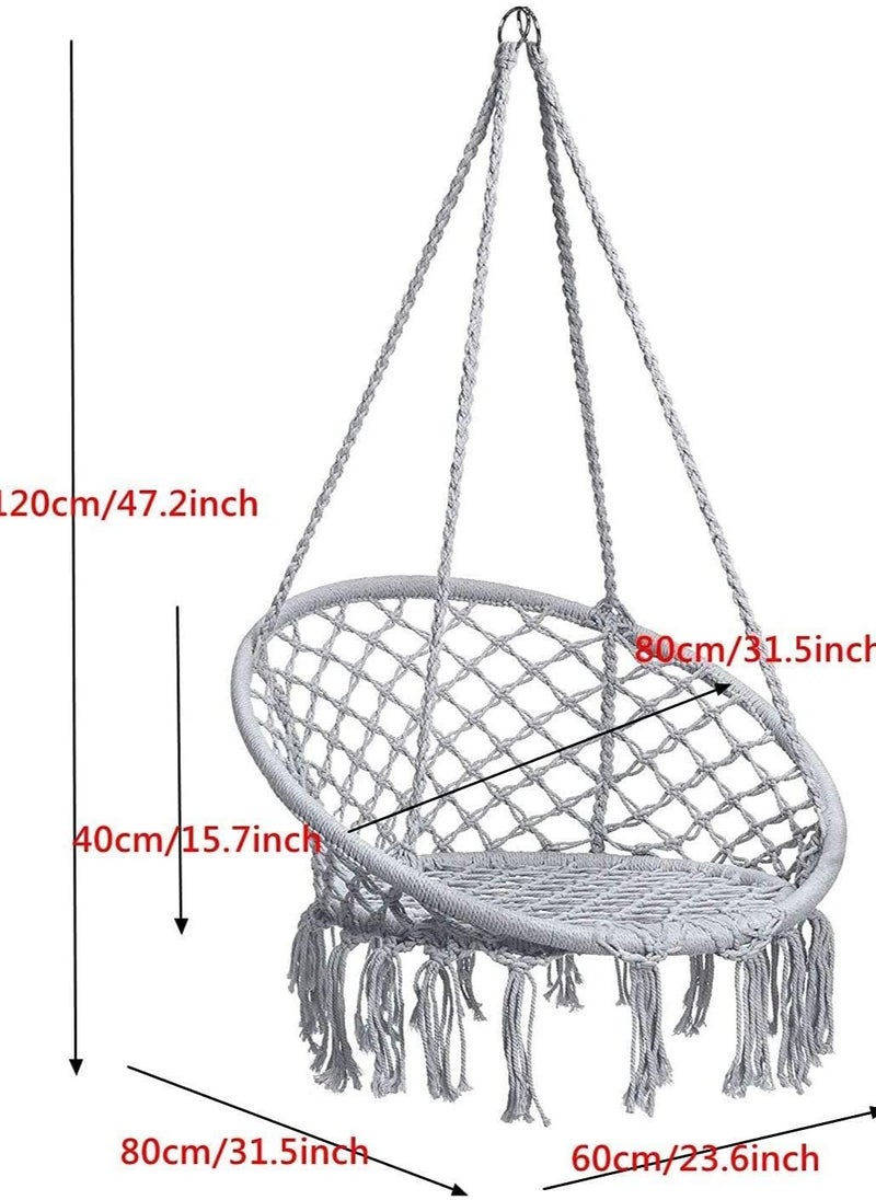 Generic - Hammock Hanging Swing Chair For Bedroom with Sturdy Hardware Kits Exquisite Dreamy Round Cotton Rope For Indoor Outdoor Patio Yard Max 330 LBS - Image 1