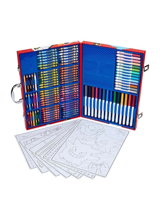 Crayola Pokemon Creative Art Set Case | 56 Wax Crayons, 15 Mini Pencils, 28 Washable Felt-Tip Pens, and 15 Coloring Pages | Portable and Suitable for Home, School, or Holidays | Ideal Gift for Kids Ages 5+ - Image 3