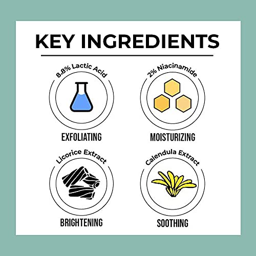 Dr. Sheth's Liquorice & 8.8% Lactic Acid (AHA) Chemical Peel For Even-Toned, Glowing Skin With 2% Niacinamide, Calendula Extract, AHA Peeling Solution For Face, Chemical Exfoliator For Unisex, 30g - Image 3