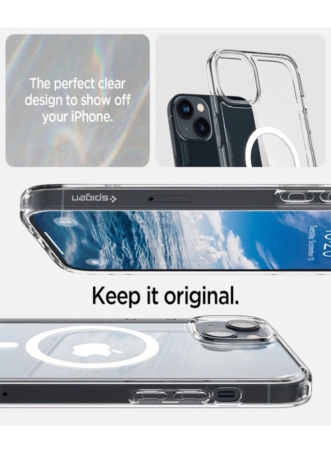 سبايجن جراب Magsafe لهاتف iPhone 14 Plus/15 Plus، جراب ماج سيف شفاف مع دعم الشحن اللاسلكي المغناطيسي، حماية ضد الصدمات، مقاوم للخدش لهاتف iPhone 14 Plus/15 Plus - شفاف  - Image 5