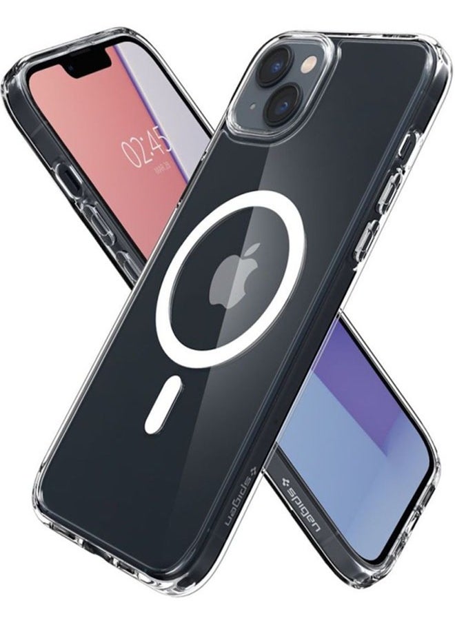 سبايجن جراب Magsafe لهاتف iPhone 14 Plus/15 Plus، جراب ماج سيف شفاف مع دعم الشحن اللاسلكي المغناطيسي، حماية ضد الصدمات، مقاوم للخدش لهاتف iPhone 14 Plus/15 Plus - شفاف  - Image 1