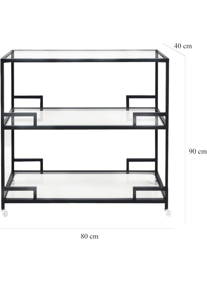 YINZUO YINZUO Glass Shelf Bar Cart Trolley  - Image 2