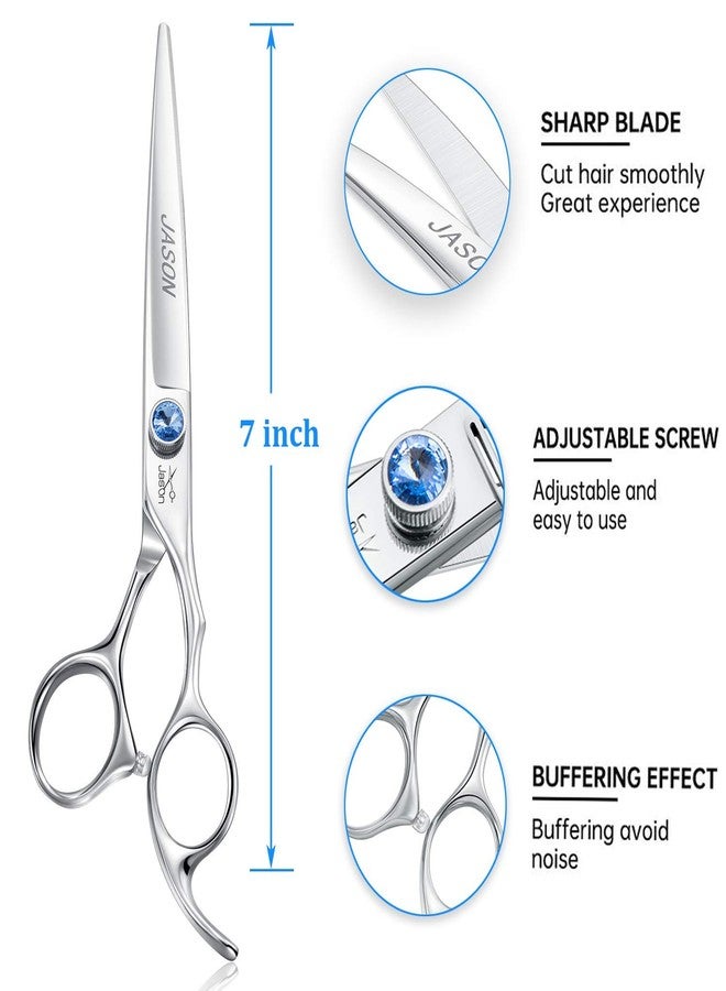 JASON 7" Straight Dog Grooming Scissors, Ergonomic Pets Grooming Shears, Premium Cats Trimming Kit with Offset Handle and Jewelled Screw, Sharp, Comfortable Christmas Gift - Image 2