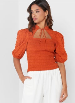 Tie Detail Puff Sleeve Top