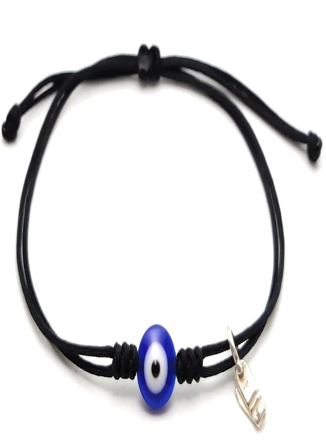 Jewel string Evil eye with silver chaku and adjustable black cord bracelet nazariya avoid negative energy for girls boys men and women (size 5 inch to 7.5inch wrist) bracelet - Image 5