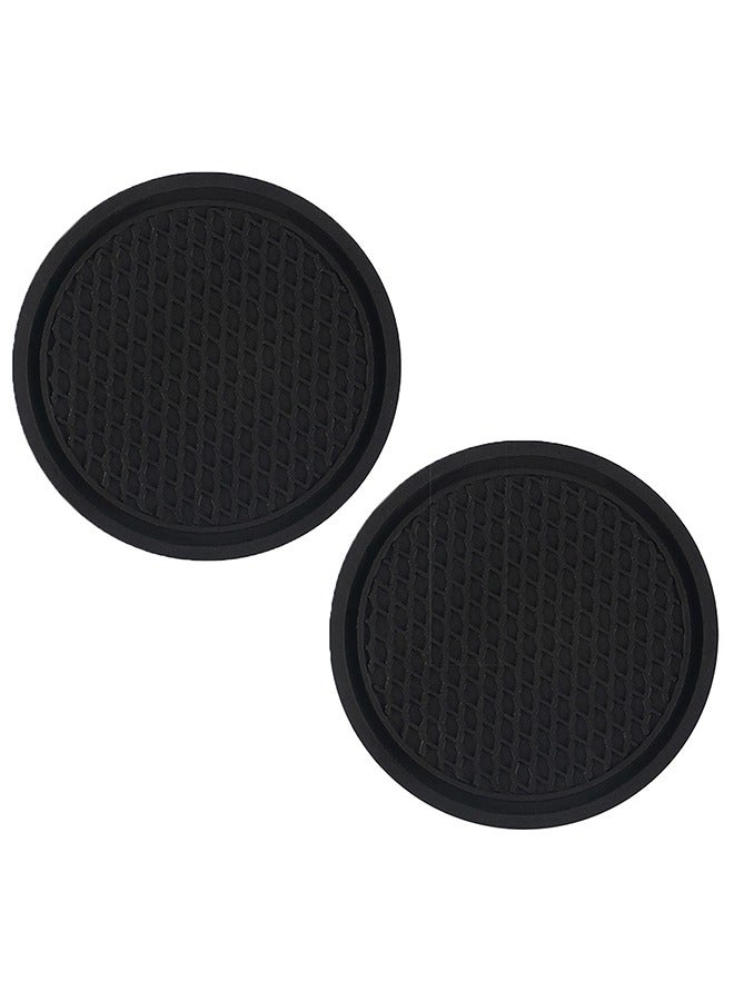2 Pcs Car Cup Holder Coaster, Non-Slip Cup Holders Embedded in Ornaments Coaster, Car Interior Accessories, Black - Image 1