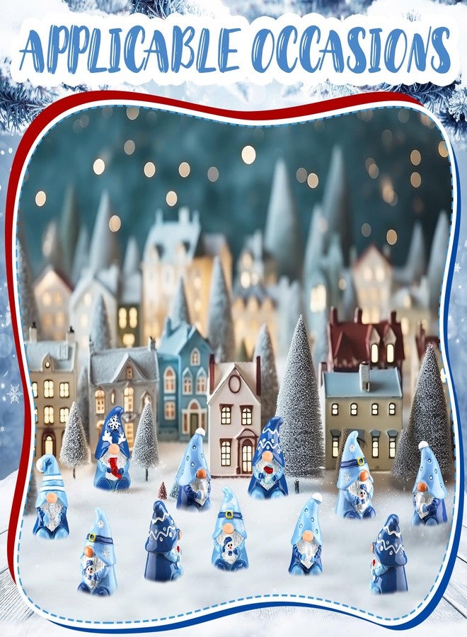 Quzzil 80 Pcs Winter Mini Resin Gnomes Winter Snowflake Miniature Gnomes Figurines Tiny Resin Statues Snowman Table Centerpieces for Patio Garden Ornament to Hide - Image 4