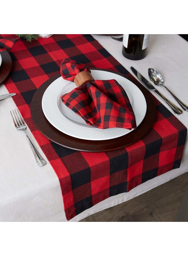 DII Buffalo Check Collection Classic Tabletop, Table Runner, 14x72, Red & Black - Image 4