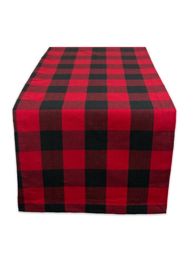 DII Buffalo Check Collection Classic Tabletop, Table Runner, 14x72, Red & Black - Image 1