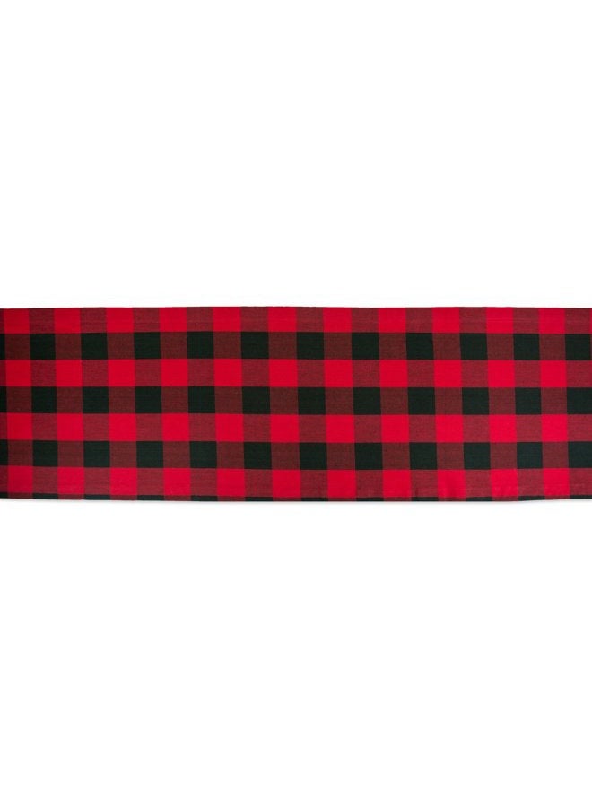 DII Buffalo Check Collection Classic Tabletop, Table Runner, 14x72, Red & Black - Image 3