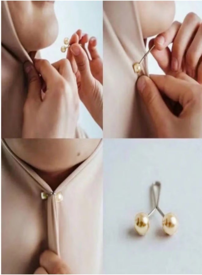 JAYATO Headscarf Pin Set, available in black and white colors. Pearl head safety pins are suitable for scarves and shawls. Non-breakable magnetic style headscarf clips, specially designed for women. - Image 4