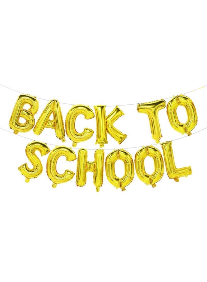 Toy Land Back to School Foil Balloon Banner Set 16 Inch Gold Letter Balloons| Party Decoration for School Welcome, Classroom & First Day Celebration-Gold - Image 2