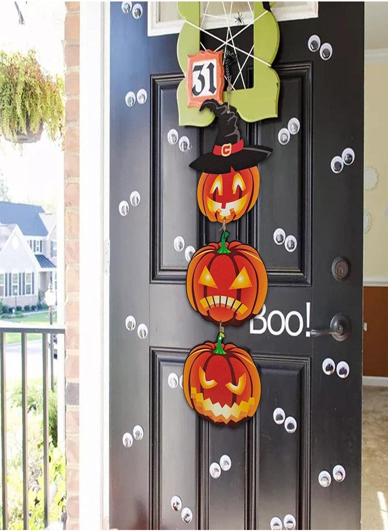 GGOOT - 5 Pcs Wood Pumpkin Door Hanging Decorations - Happy Halloween Door Triple Signs | Fall Door Decoration Wood Pumpkin Door Hangers Harvest Fall Hanging Wall Door Decoration - Image 1