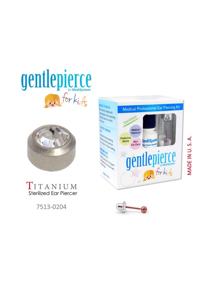 MediSystem Ear Piercing kit at Home Made from Titanium 4mm Crystal Bezel Made in USA  - Image 1