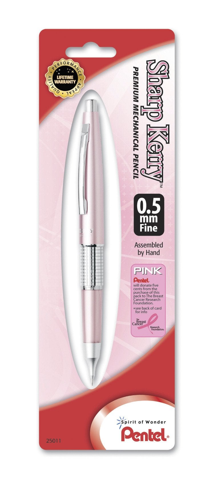 Pentel® Sharp Kerry Mechanical Pencil, 0.5 mm, HB Lead, Pink Barrel - Image 1