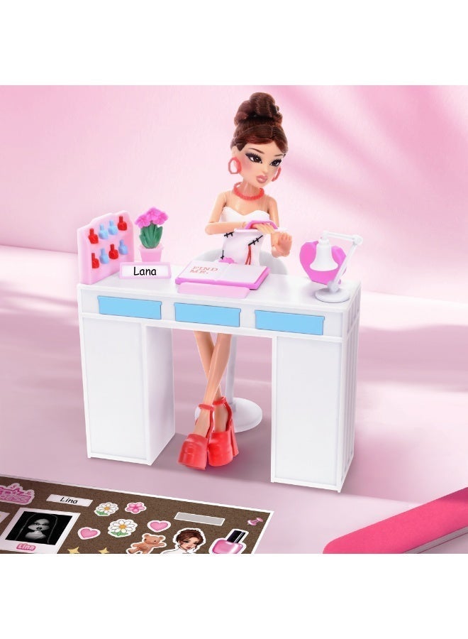 PhatMojo Dress To Impress Lana's Salon Deluxe Fashion Doll Set Playset with 20+ Accessories, Vanity Table, Beauty Salon Set & Exclusive DLC - Image 4