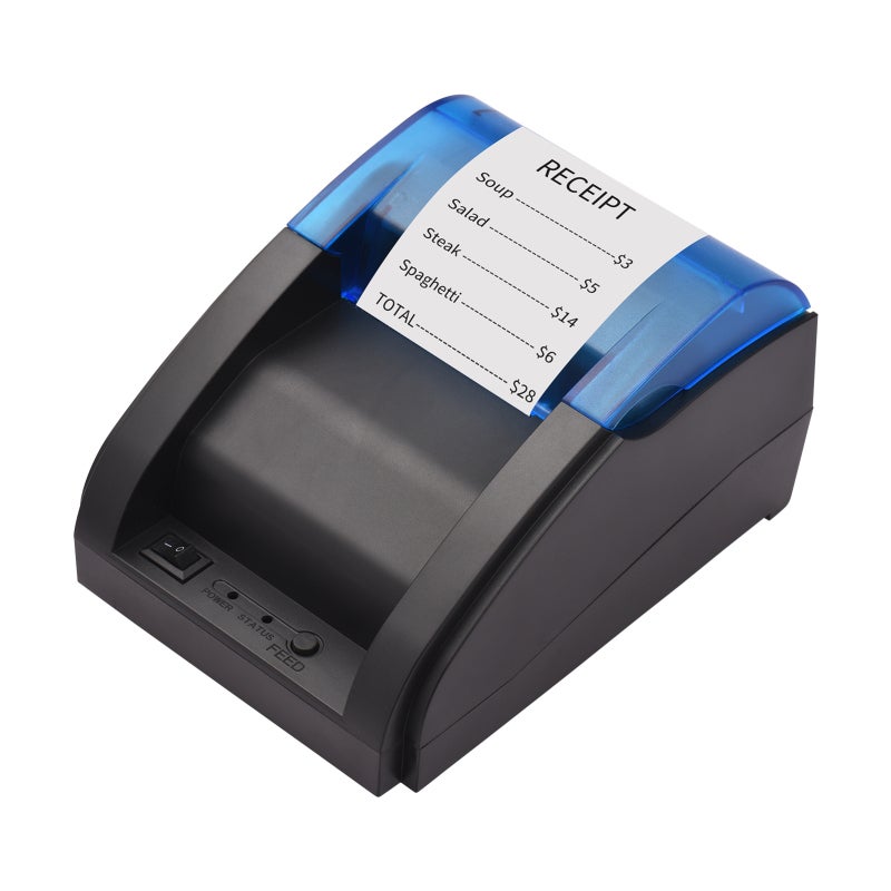 58mm Thermal Receipt Printer Direct Thermal USB&BT Connection for Ticket Bill Printing Compatible with iOS Android Windows System ESC/POS Print Commands for Supermarket Store Home Business Retail Store - Image 1