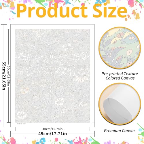 Mandun Paint by Numbers Kit for Adults Dragonfly Paint by Numbers Crafts for Adults for Wall Art Gifts 16x20 Inch - Image 3