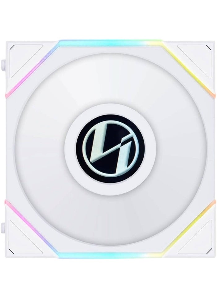 LIAN LI Uni Fan TL 120 Reverse Blade Case Fan, 1.6" LCD, 120mm Fan Size, 1900 RPM Fan Speed, 54.3 CFM Airflow, PA66 / PBT Materials, FD Bearing, Triple Pack, W/ Controller, White | G99.12RTLLCD3W.00  - Image 3