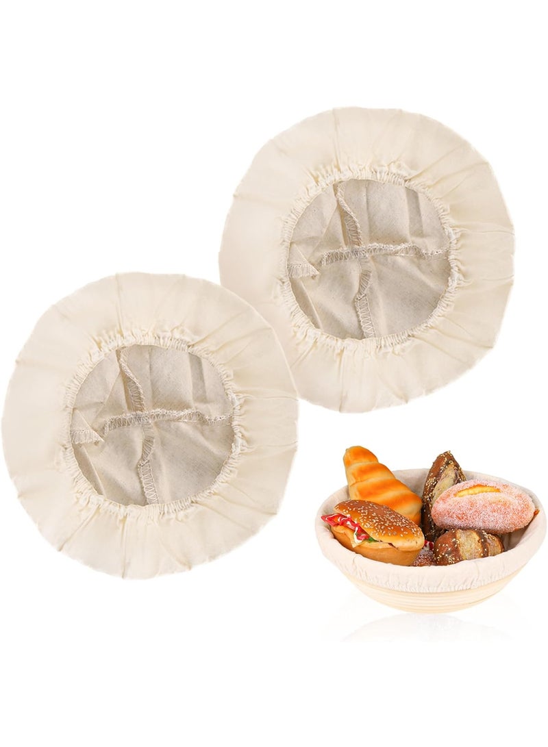 SUNSAR 2 Pcs Bread Proofing Basket Cloth Liner Baking Dough Basket Cover Natural Rattan Banneton Proofing Cloth for Bakery Home Baking - Image 1