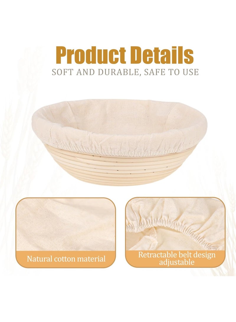 SUNSAR 2 Pcs Bread Proofing Basket Cloth Liner Baking Dough Basket Cover Natural Rattan Banneton Proofing Cloth for Bakery Home Baking - Image 3