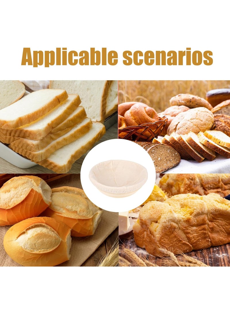 SUNSAR 2 Pcs Bread Proofing Basket Cloth Liner Baking Dough Basket Cover Natural Rattan Banneton Proofing Cloth for Bakery Home Baking - Image 4