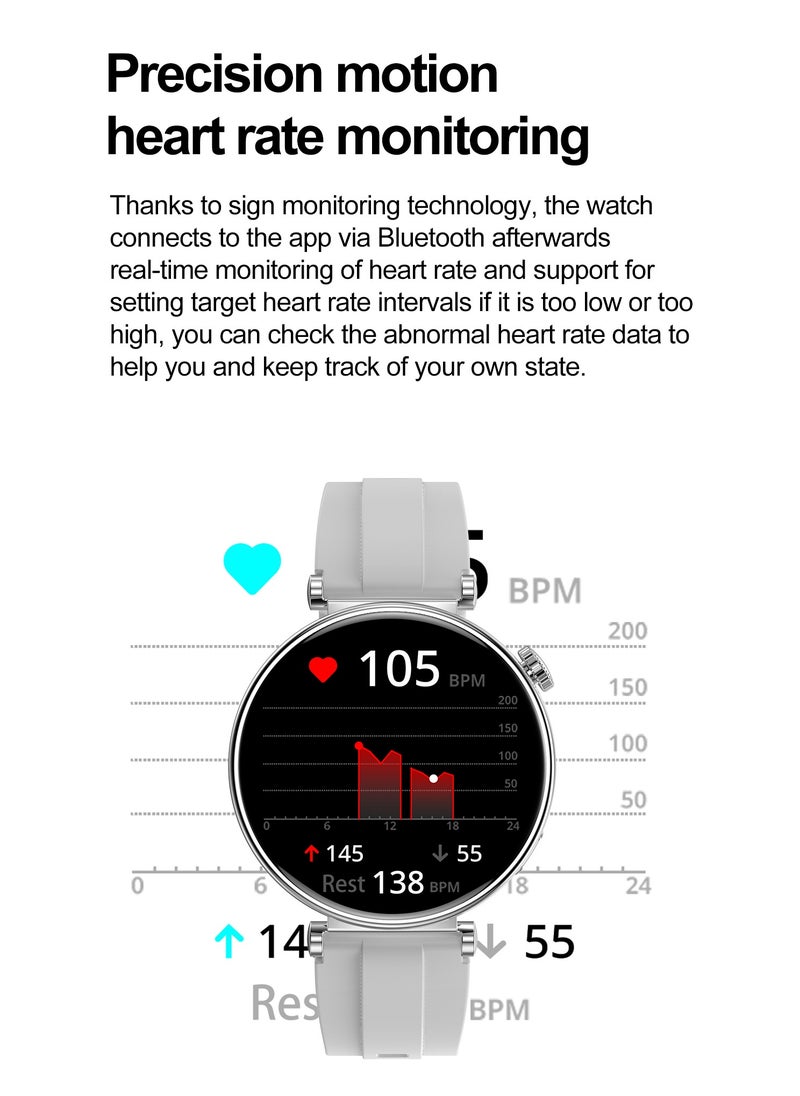 DOSCHER - Smart Watch AMOLED Smart Watches for Women Ladies Smaertwatch Bluetooth Make/Answer Calls Fitness Modes and Sleep Modes Multi-app Message Reminder Multi Language - Image 1