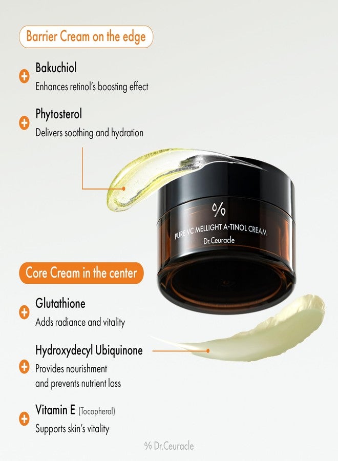leegeehaam Dr.Ceuracle Pure Vitamin C Mellight A-Tinol Cream - Vitalizing Dual Moisturizer with Double Vitamins, Panthenol, Ceramide for Healthy Radiant Skin (70 g / 2.46 oz.) - Image 4