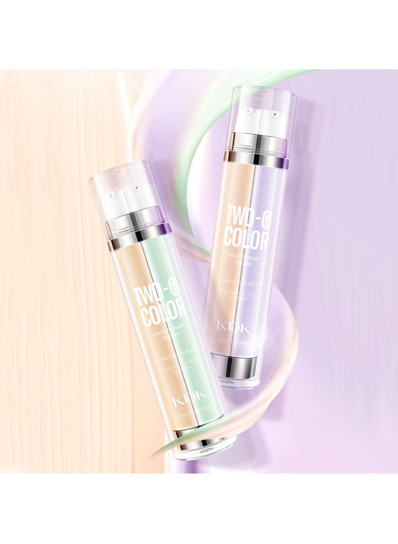 SYOSI SYOSI 2-In-1 Tone Color Makeup Primer, Color Correcting Facial Primer, BB Cream and Isolation Cream for Neutralize Uneven Skin Tone, Cover Blemishes, Oil Control Foundation, Pore Invisible Set of 2  - Image 3