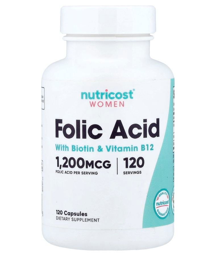 Nutricost Women Folic Acid with Biotin & Vitamin B12 120 Capsules