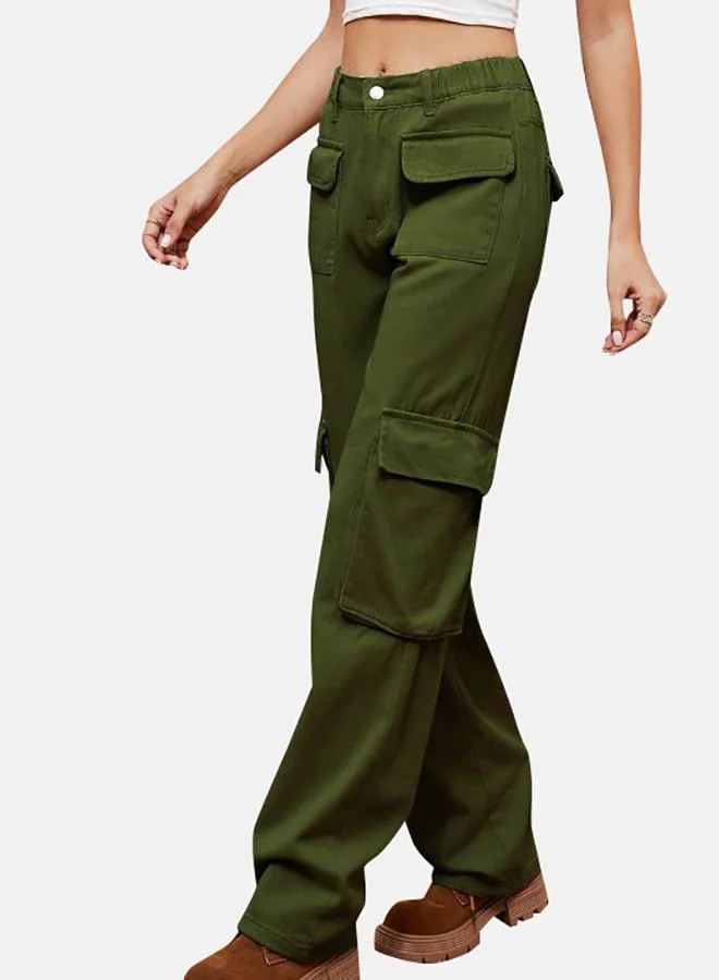 يونيكي Green Denim Cargo Pants